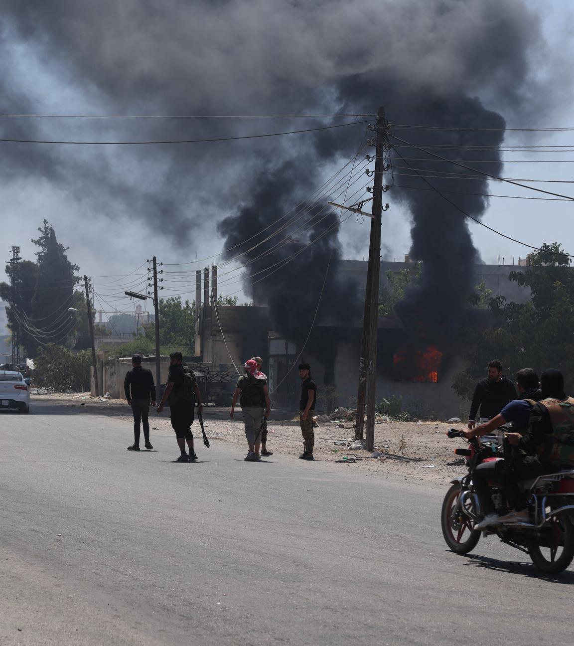 SUWAYDA, SYRIA - JULY 18: Clashes between the alliance of Bedouin Arabs and tribal forces and armed Druze factions continue along the western and northern fronts of Syrias southern Suwayda province, on July 18, 2025.