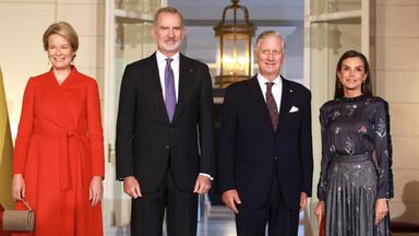 König Philippe und Königin Mathilde von Belgien empfangen König Felipe und Königin Letizia von Spanien in Brüssel zu einem royalen Treffen.
