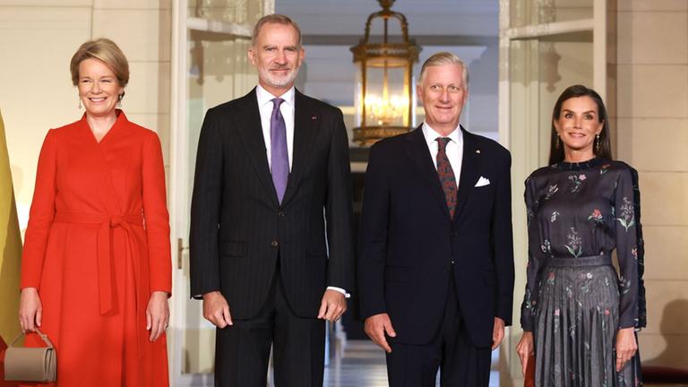 König Philippe und Königin Mathilde von Belgien empfangen König Felipe und Königin Letizia von Spanien in Brüssel zu einem royalen Treffen.