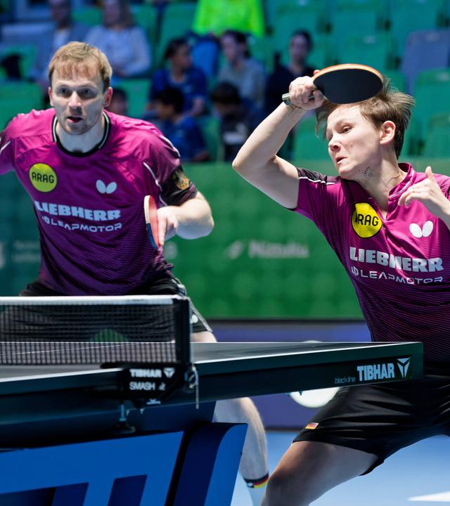 Benedikt Duda und Nina Mittelham bei den Tischtennis-Europameisterschaften in Ljubljana, Slowenien