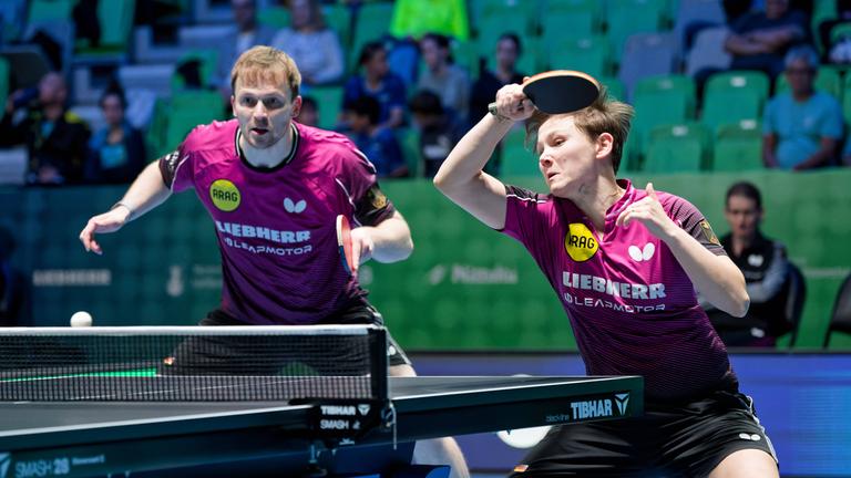 Benedikt Duda und Nina Mittelham bei den Tischtennis-Europameisterschaften in Ljubljana, Slowenien