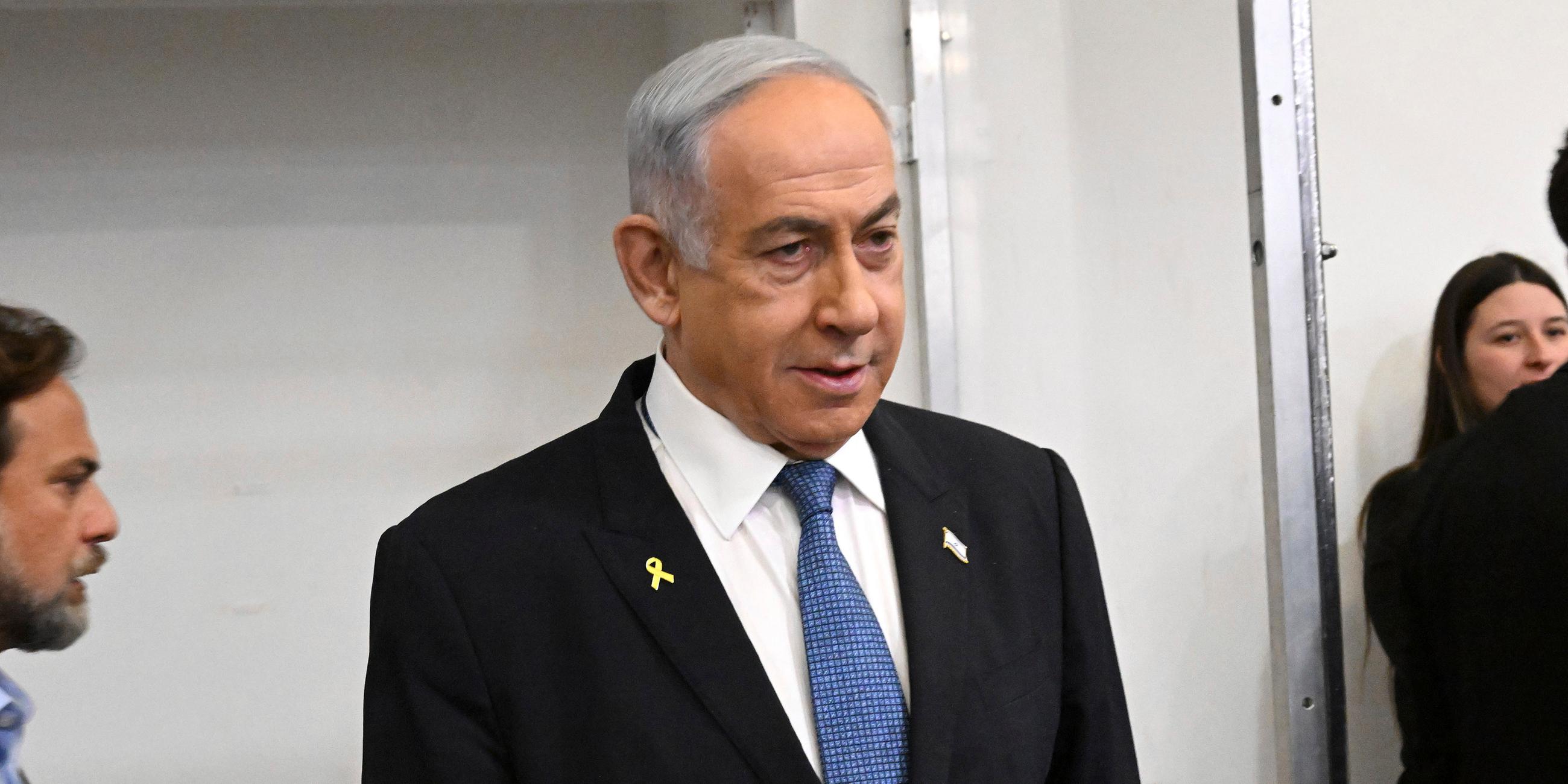 Israel, Tel Aviv: Der israelische Ministerpräsident Benjamin Netanjahu