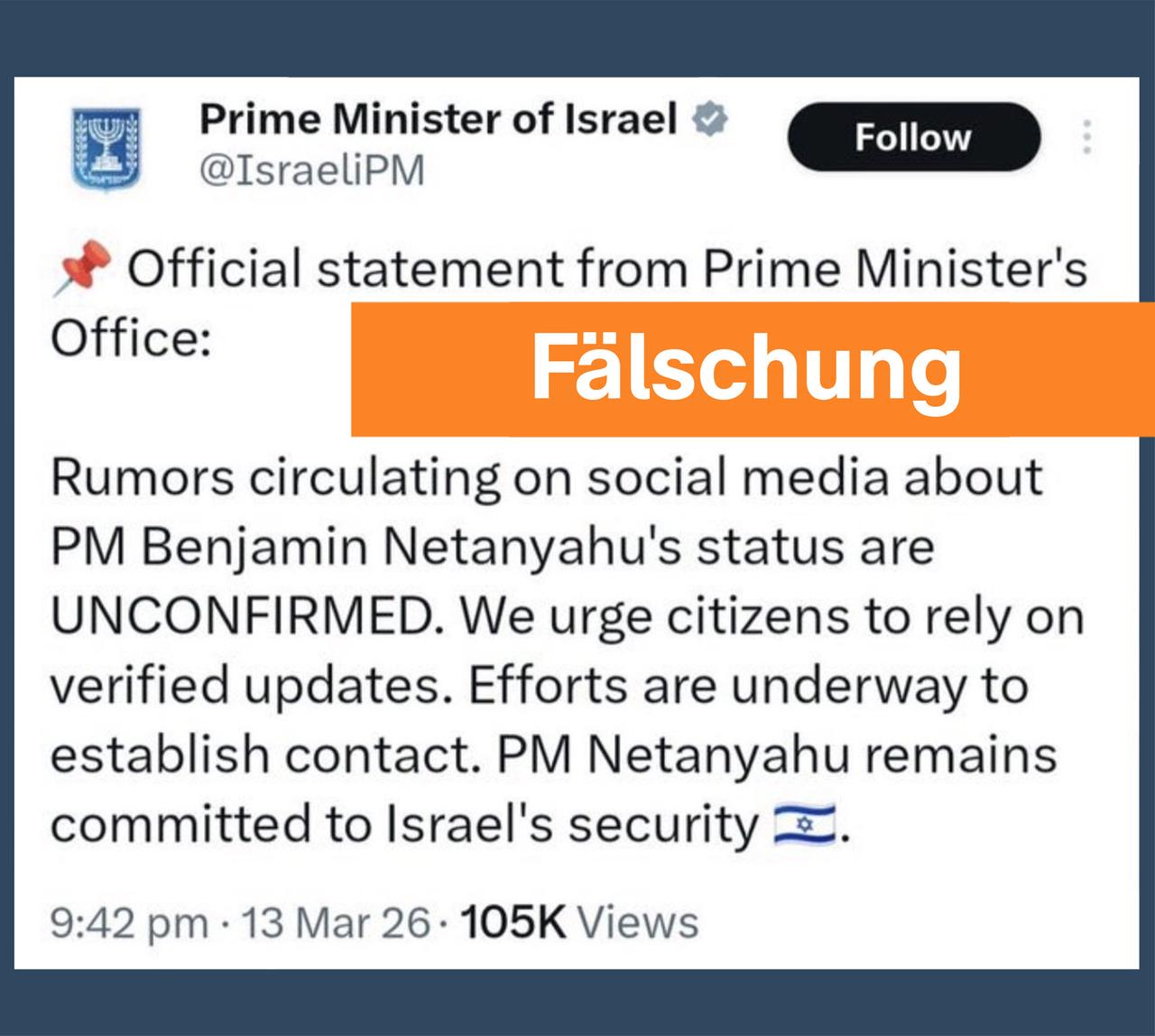 Benjamin Netanjahu, KI-Fake