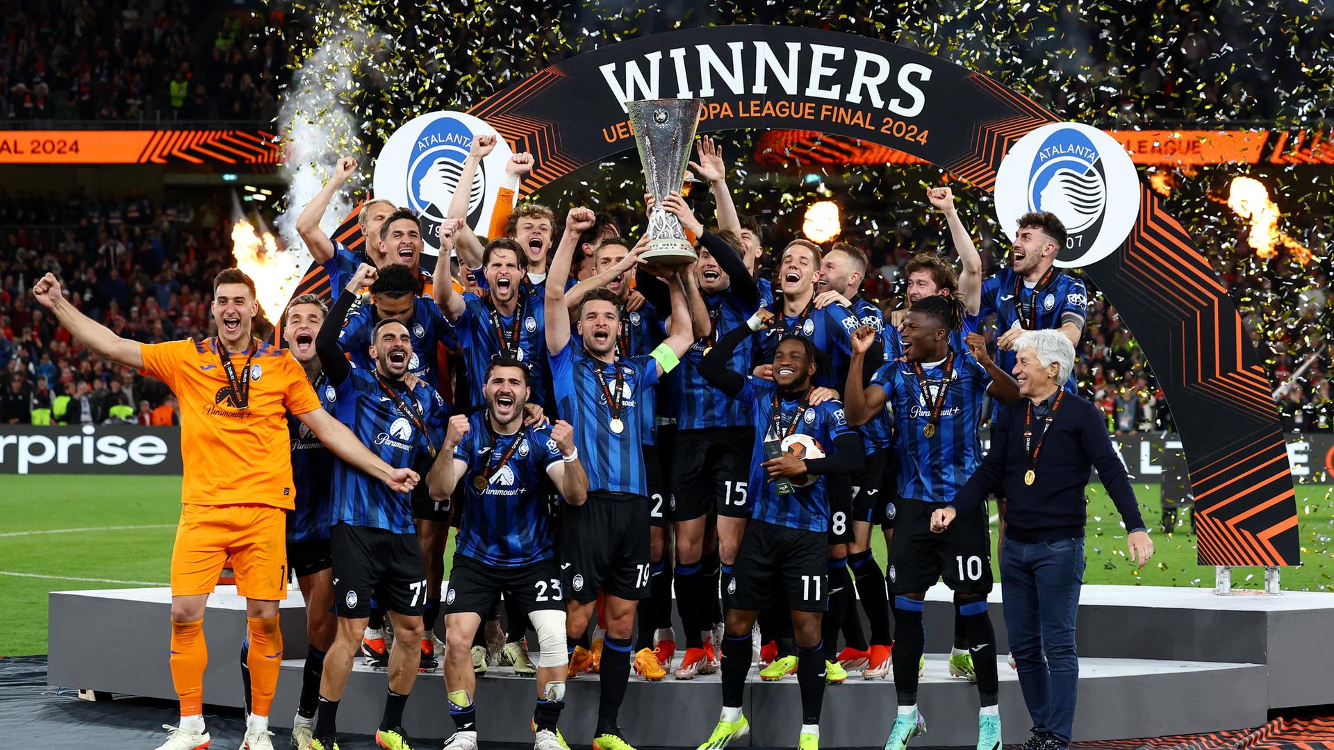 Atalanta Bergamo bei der Europa-League-Siegerhrung