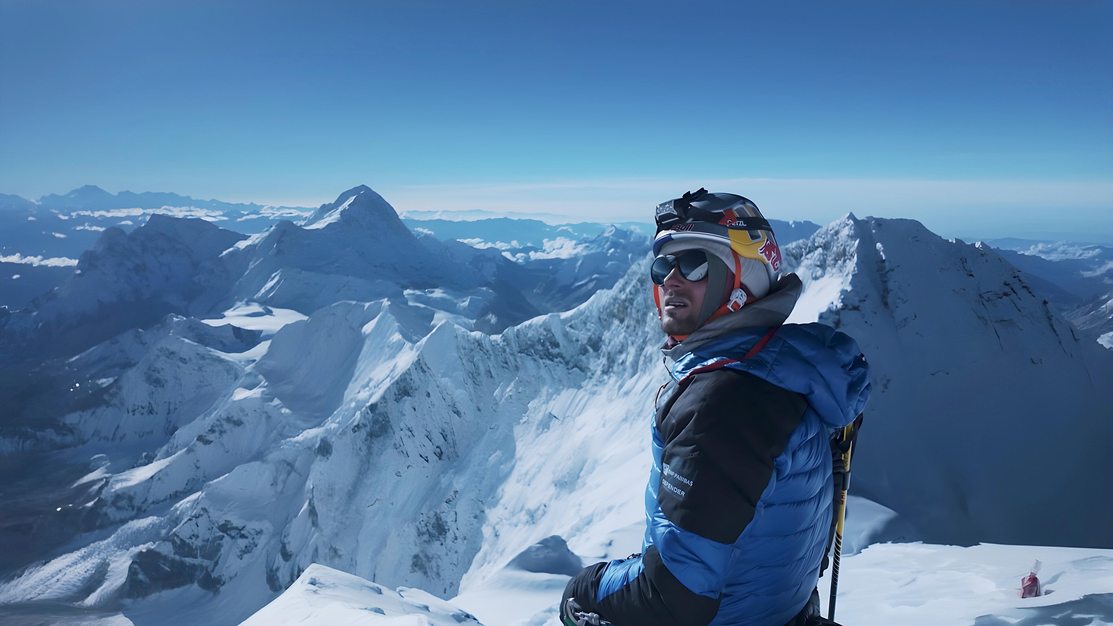 Der polnische Skibergsteiger Andrzej Bargiel auf dem Mount Everest