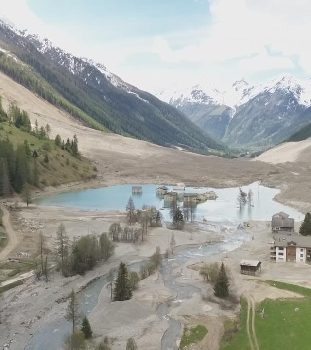 Lötschental nach dem Bergsturz von Blatten durch den Abbruch des Birchgletschers