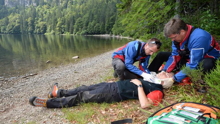 Übung der Bergwacht im Schwarzwald