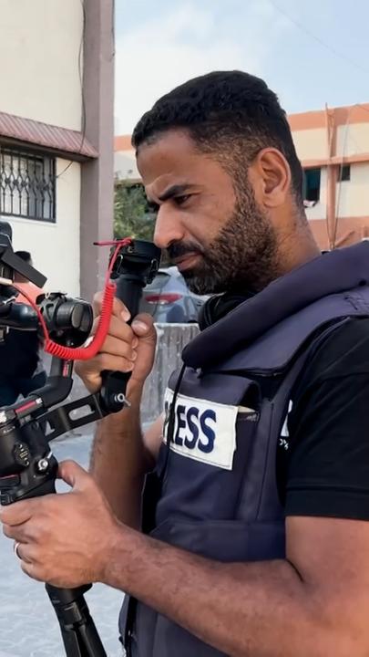 Ein Journalist im Gaza-Streifen bei seiner Arbeit.
