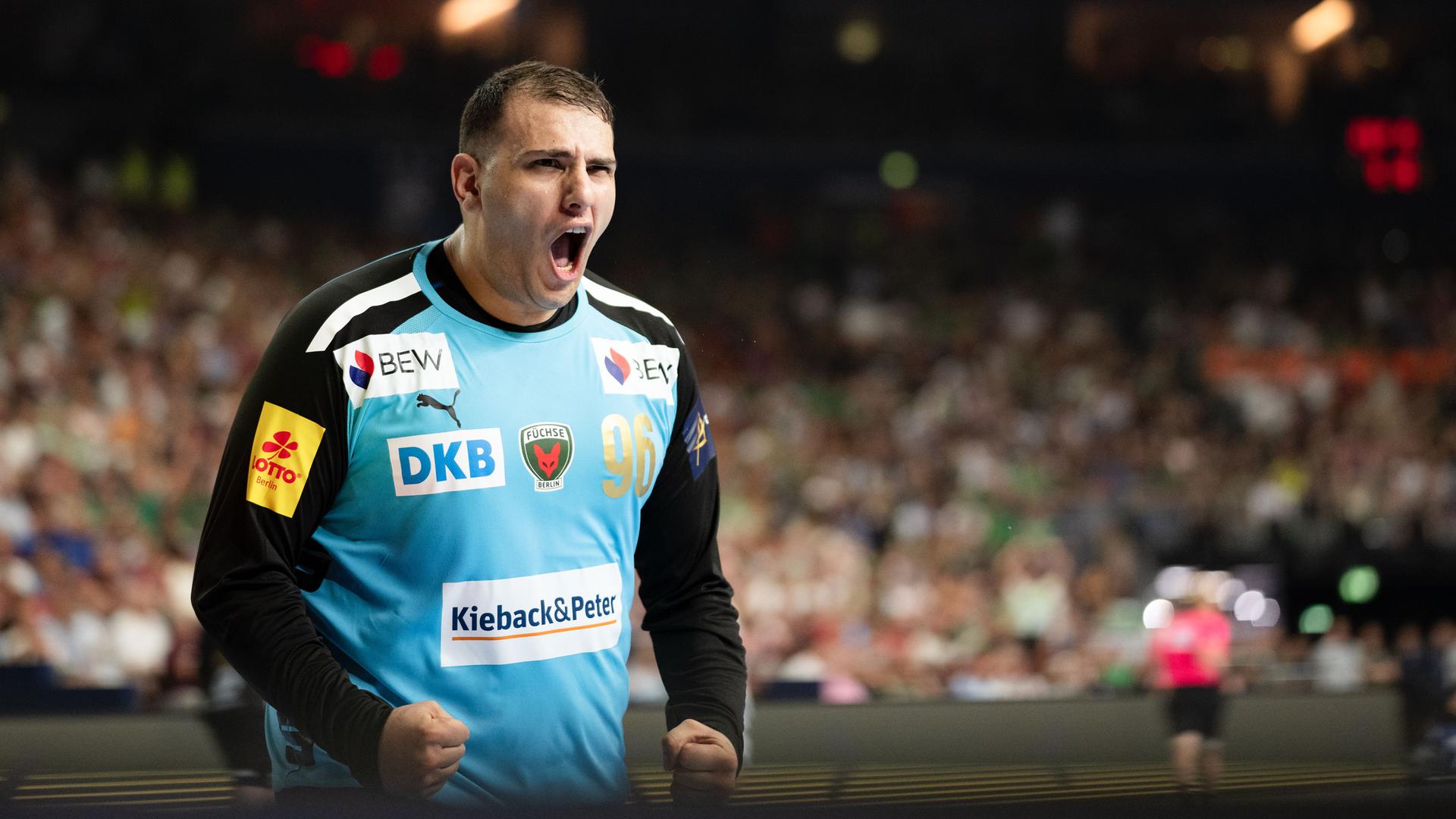 Füchse Berlin-Torhüter Dejan Milosavljev