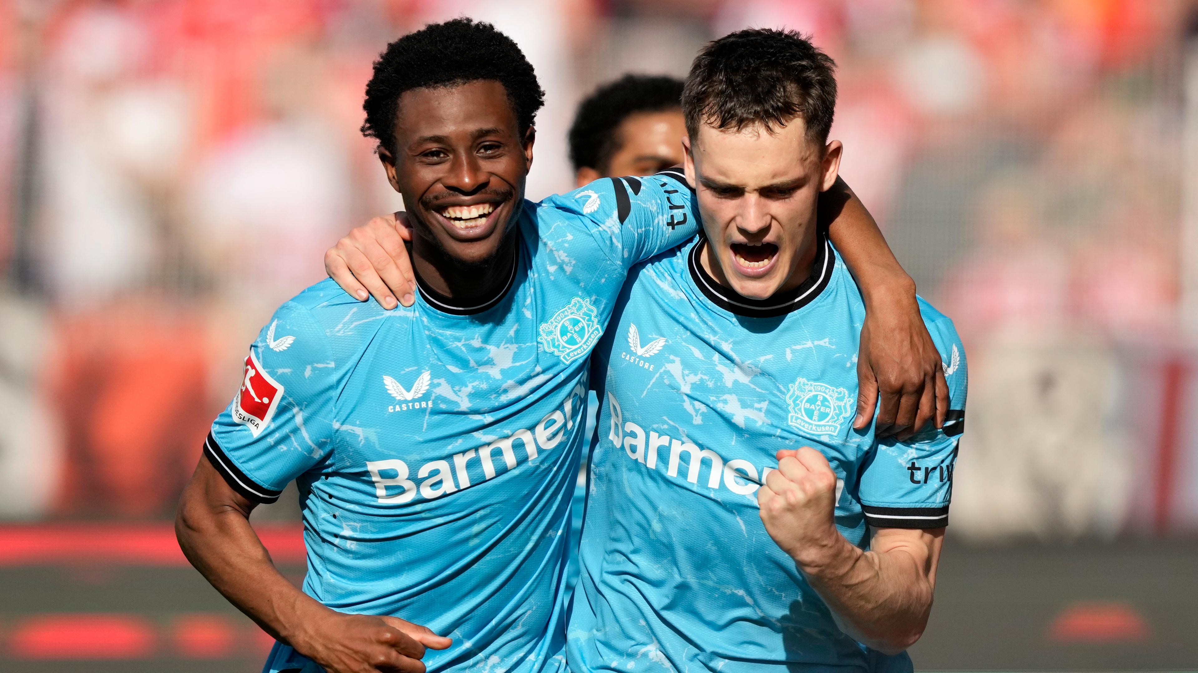 Leverkusens Florian Wirtz feiert sein Tor gegen den 1. FC Union Berlin.