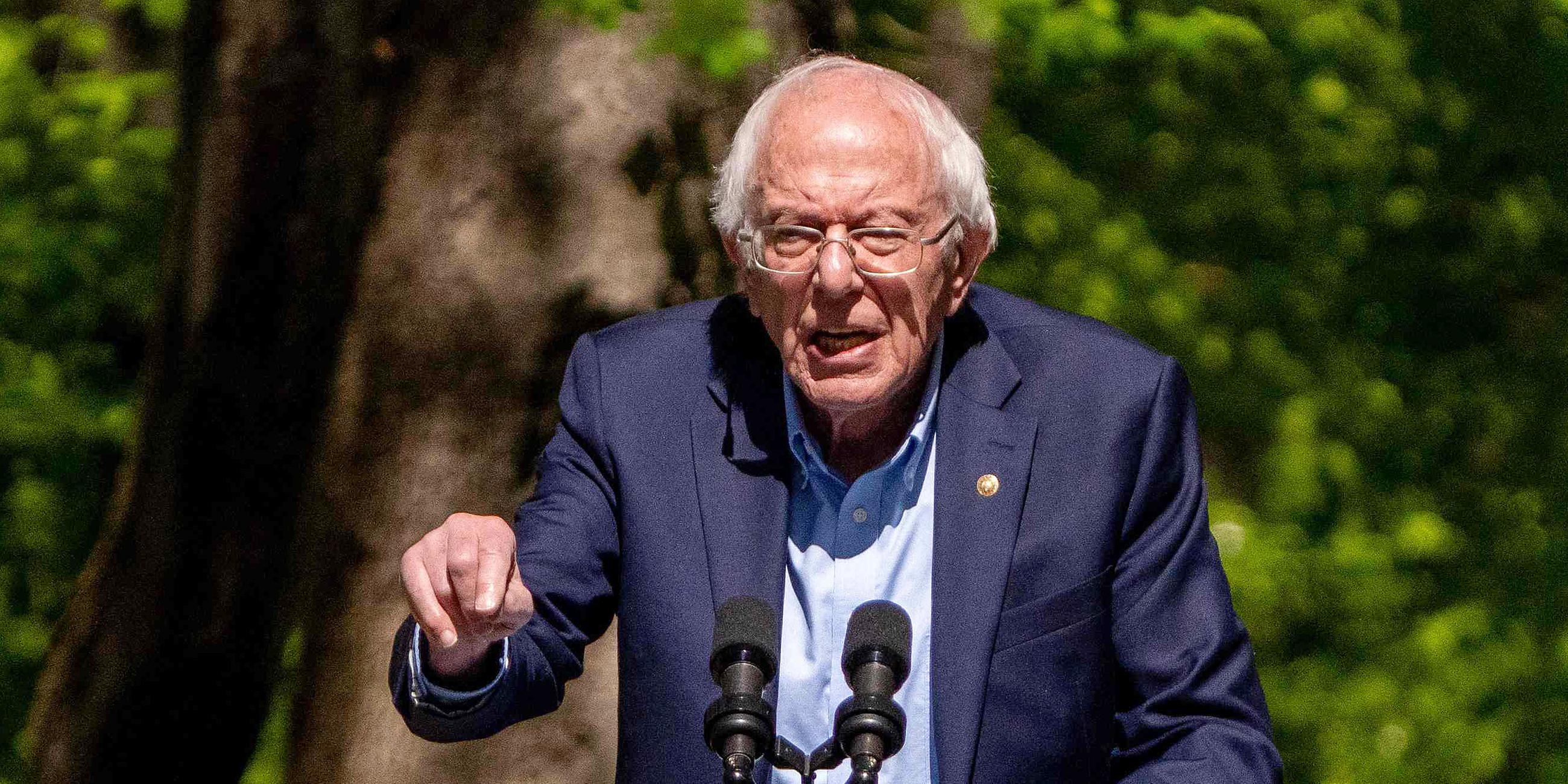 Bernie Sanders, aufgenommen am 22.04.2024 in Triangle (USA)