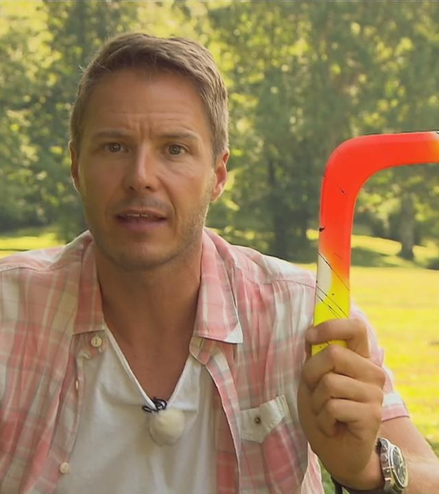 Florian Weiss mit Bumerang 