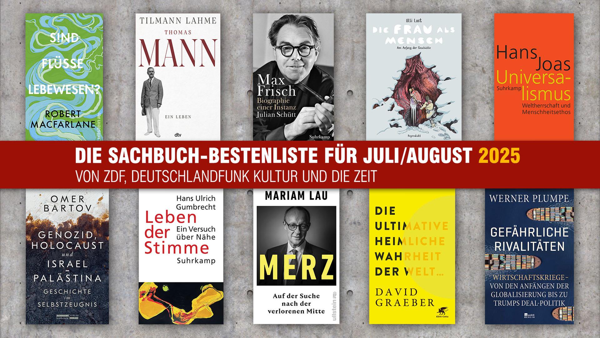 Die Sachbuch-Bestenliste für Juli/August 2025.