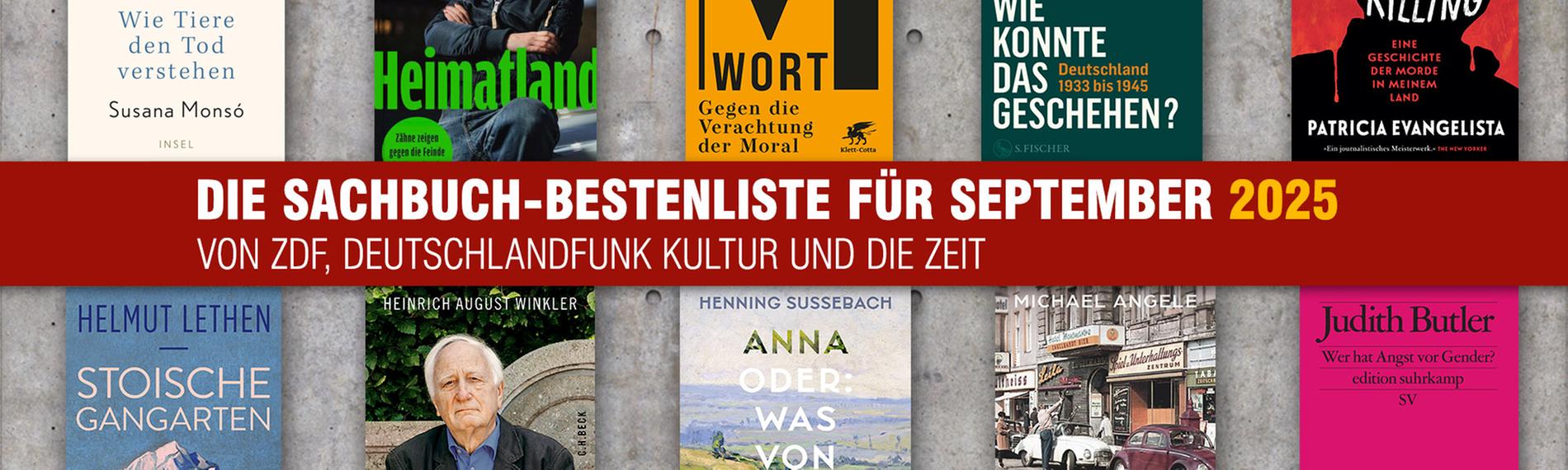 Die Buchtitel der Bestenliste für September 2025