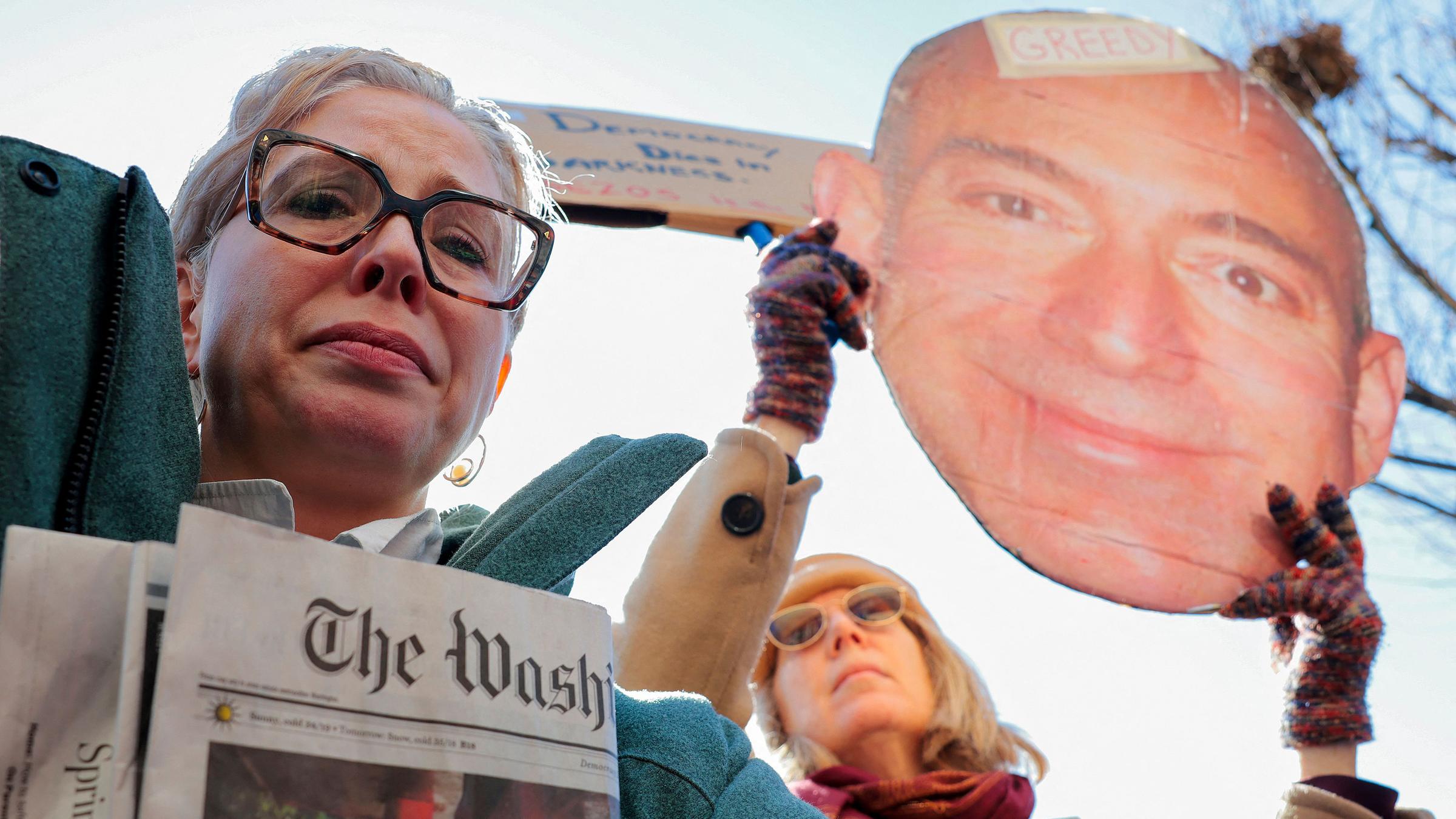 Guild Members Rally Outside The Washington Post After Layoffs