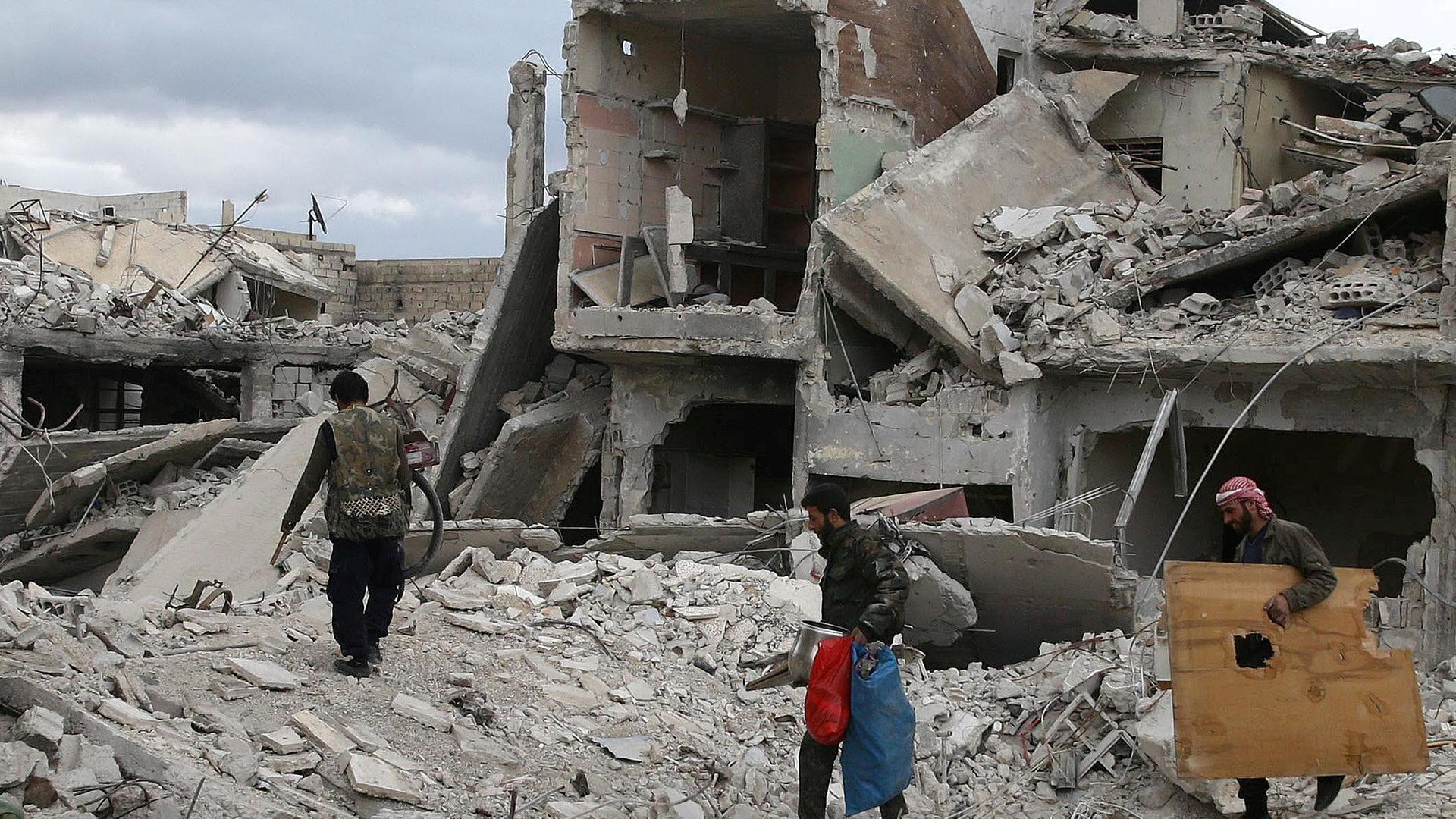 Archiv: Zerstörung in Syrien, aufgenommen am 30.03.2018 in Damaskus