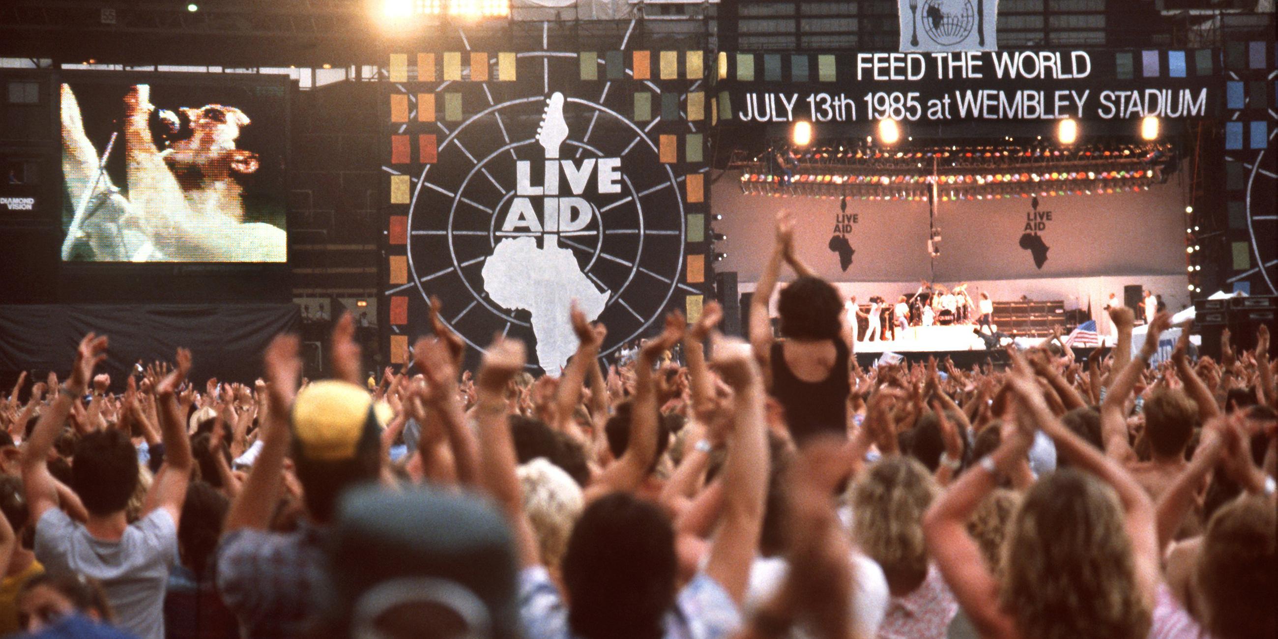 Auftritt der Band "Queen" beim Live Aid in London 1985