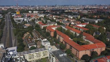 Häuser in einer Stadt aus Vogelperspektive