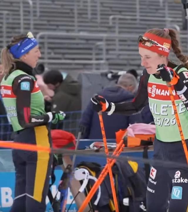 Deutsche Biathletinnen vor dem Rennen