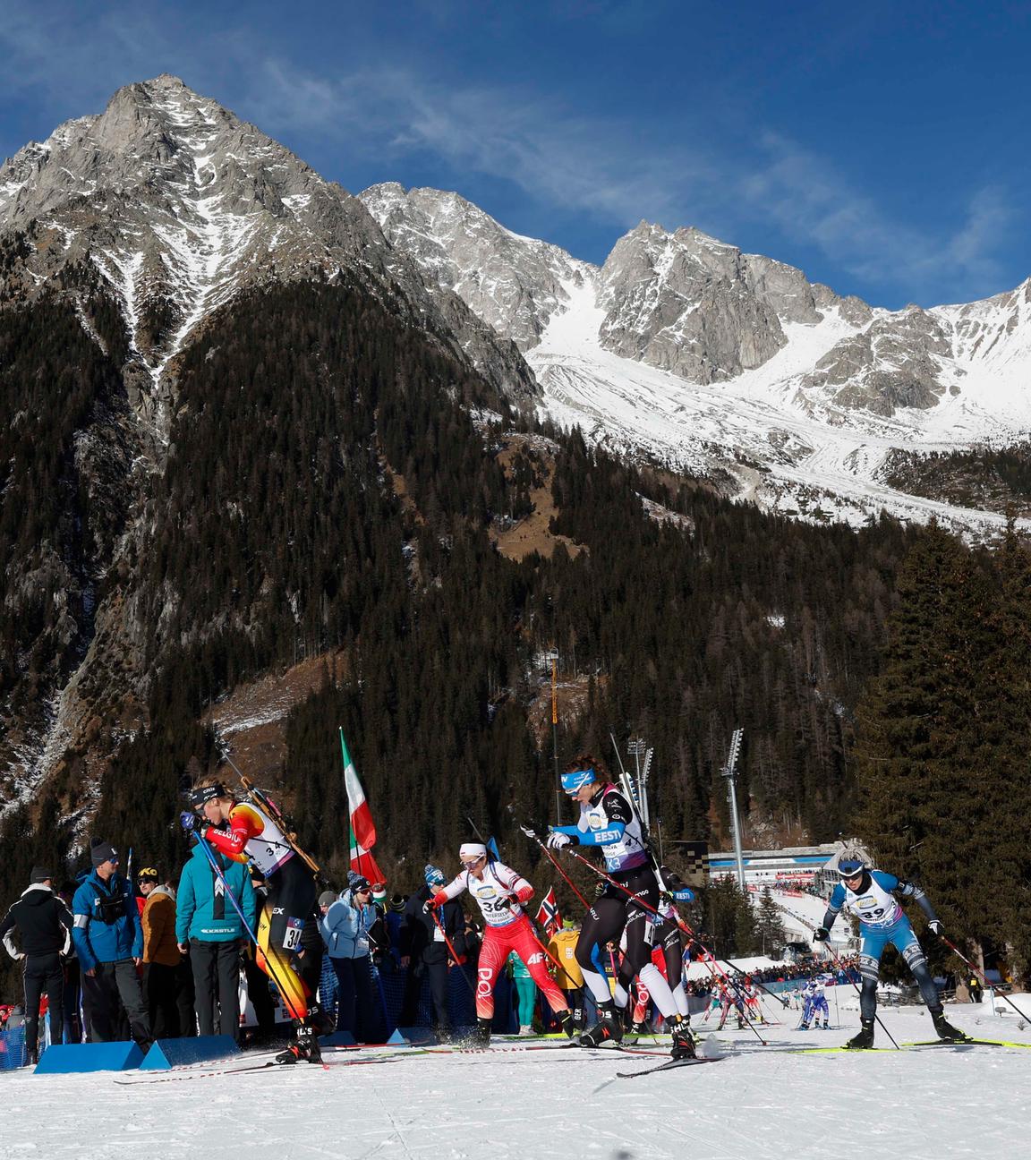 Biathletinnen beim 10 km Rennen in Anterselva am 25.01.2025.