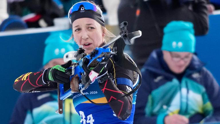 Biathletin Franziska Preuß bei den Olympischen Winterspielen.