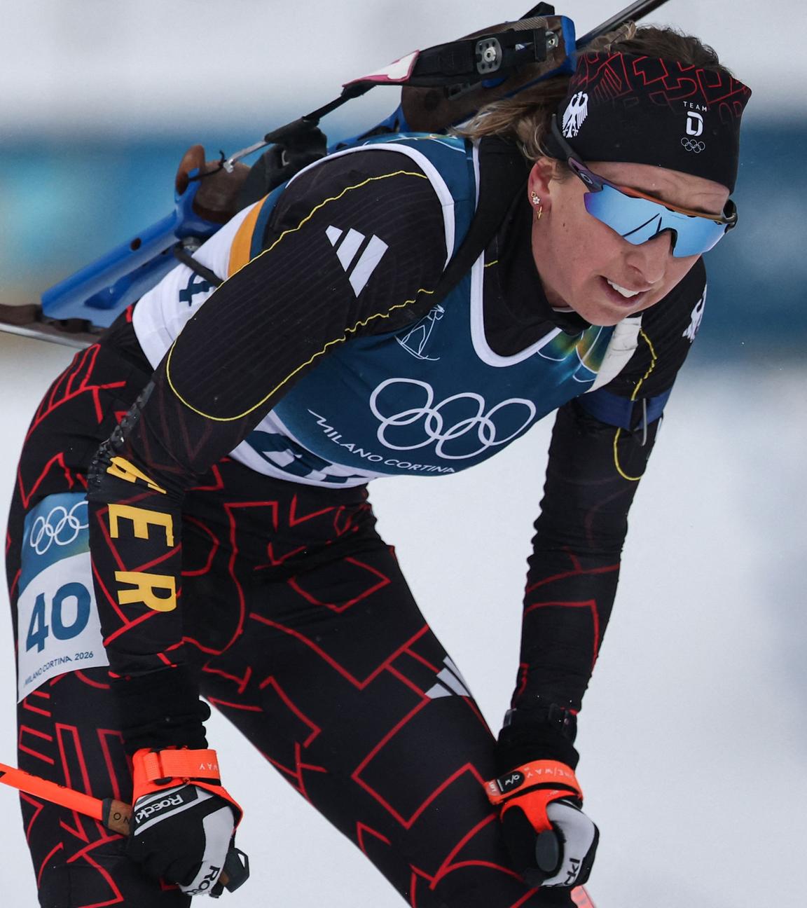 Franziska Preuß nach ihrem Sprint-Rennen bei den Olympischen Winterspielen.