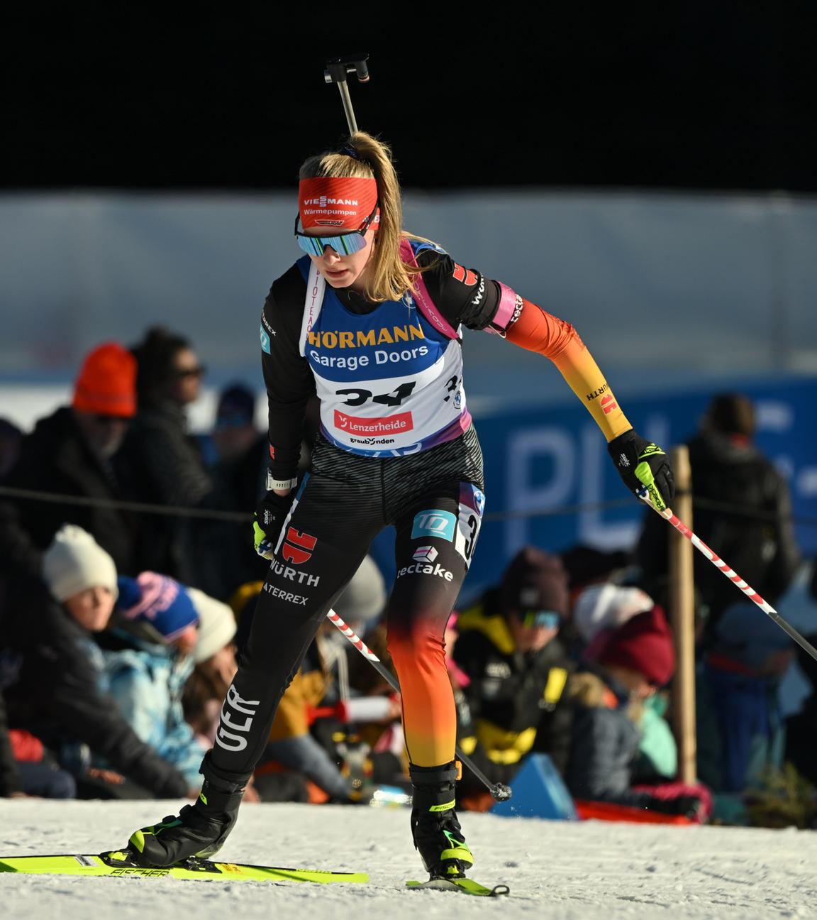 Biathletin Julia Tannheimer im WM-Einzelrennen auf Ski