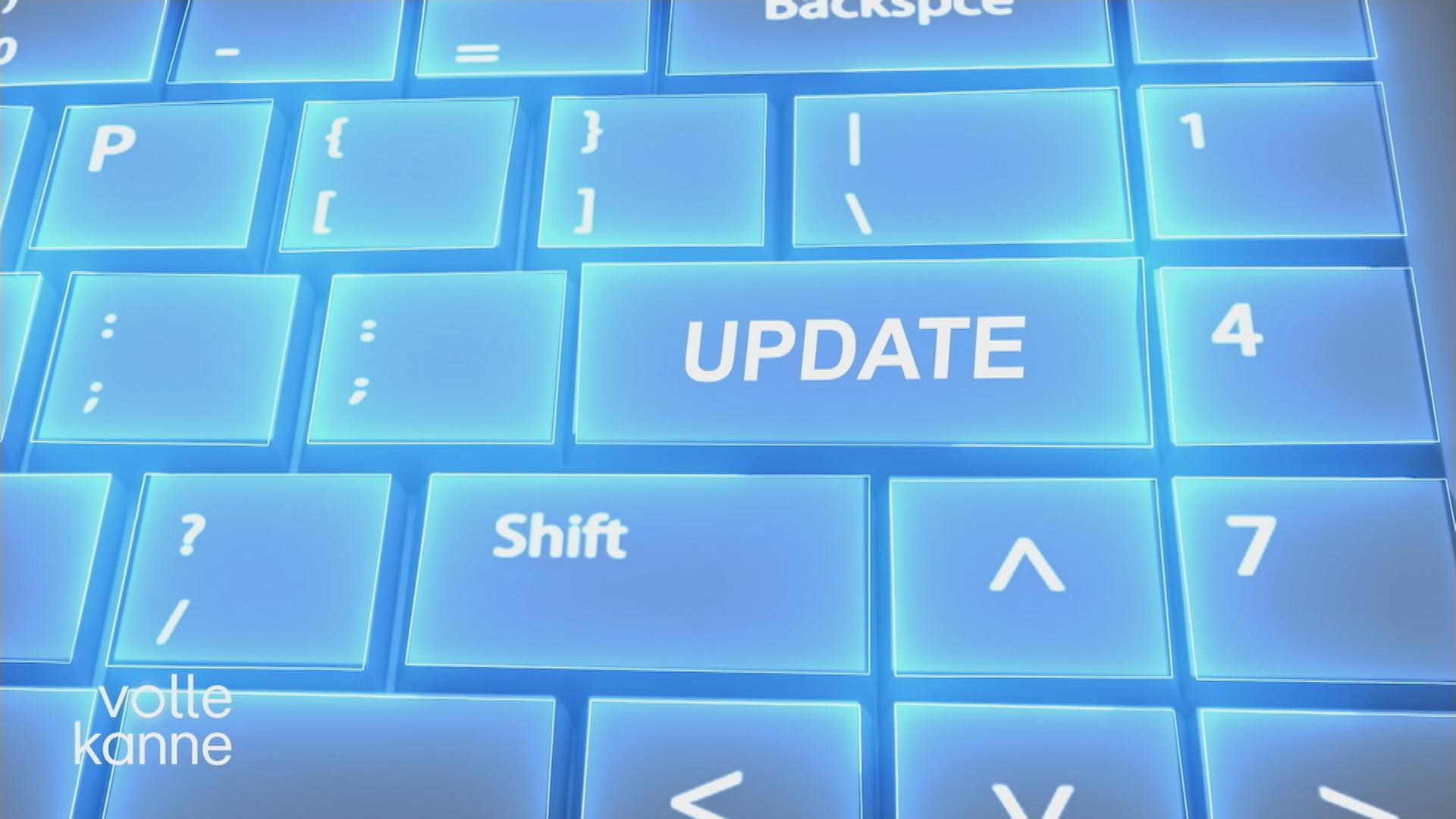 Herangezoomtes Bild einer Computertastatur mit Fokus auf Taste "UPDATE"