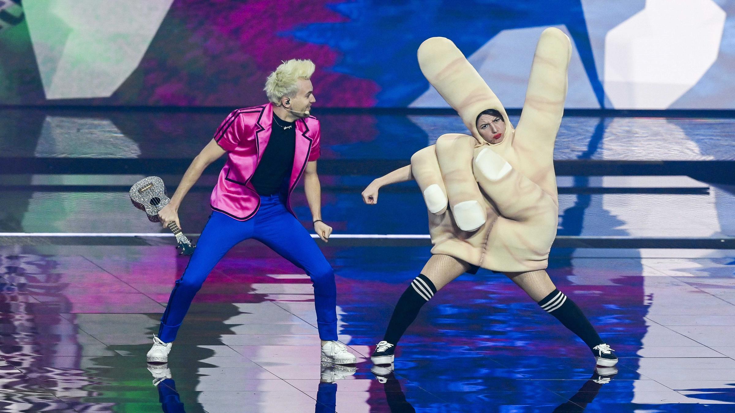 Der deutsche Kandidat Jendrik bei der Probe zum Eurovision Song Contest