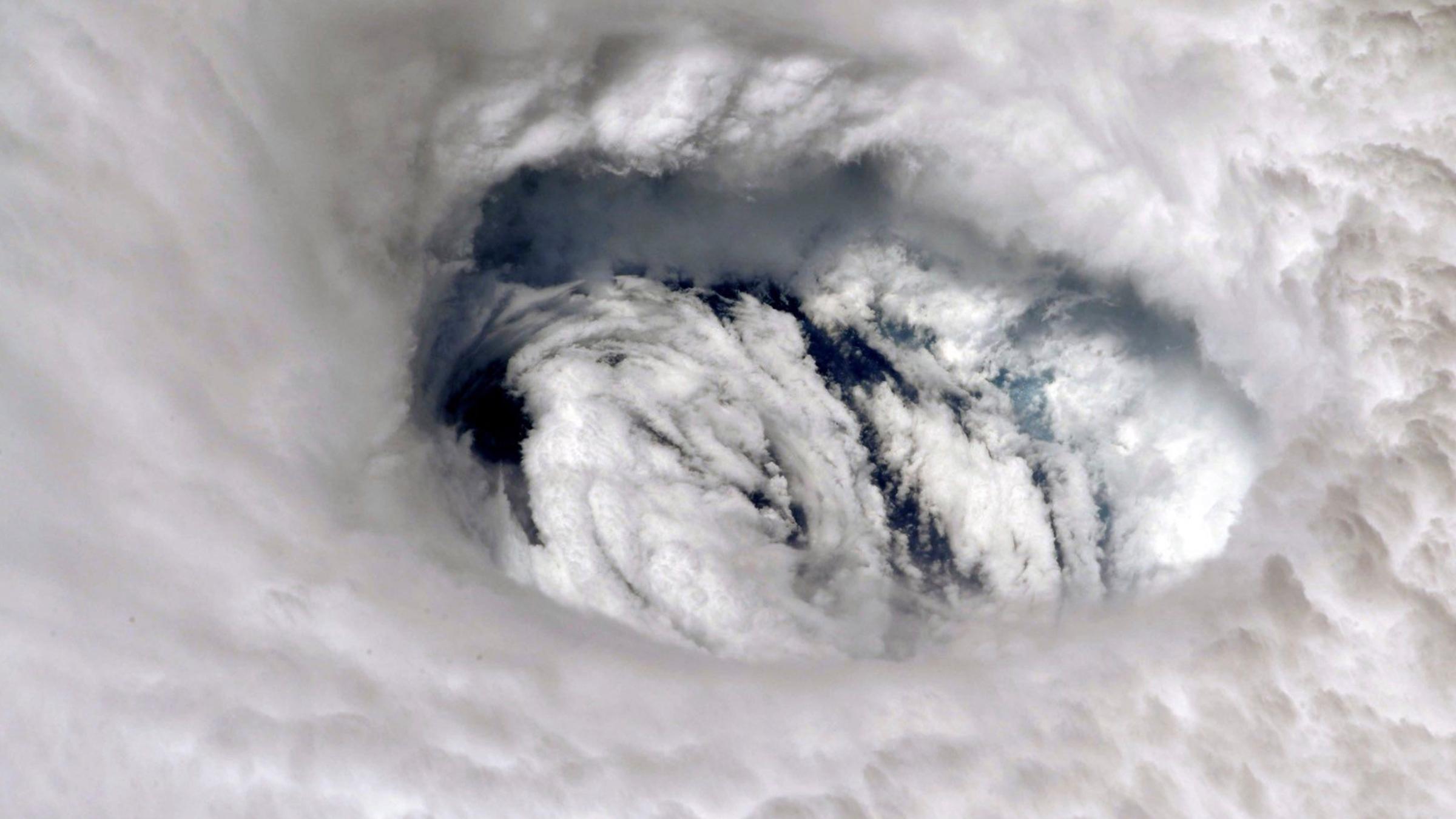 Das Auge des Hurrikans dorian von der Internationalen Raumstation aus, aufgenommen am 02.09.2019 