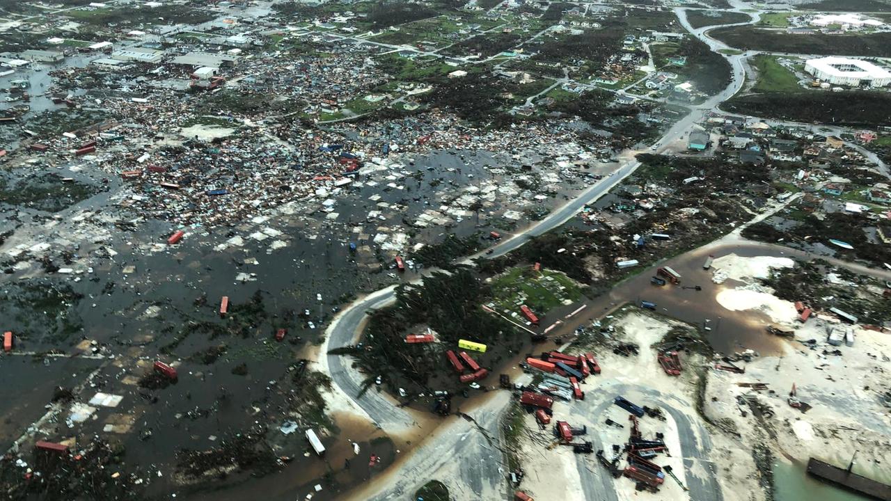 Hurrikan Dorian wütet auf den Bahamas, aufgenommen am 04.09.2019 auf Abaco Islands  