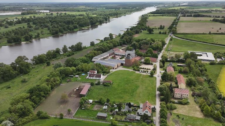 Luftansicht des Dorfes Billberge in Sachsen-Anhalt 