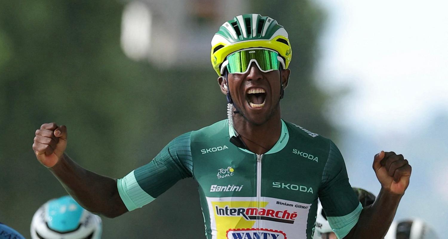 Biniam Girmay vom Team Wanty,im Südwesten Frankreichs, am 11.07.2024. 