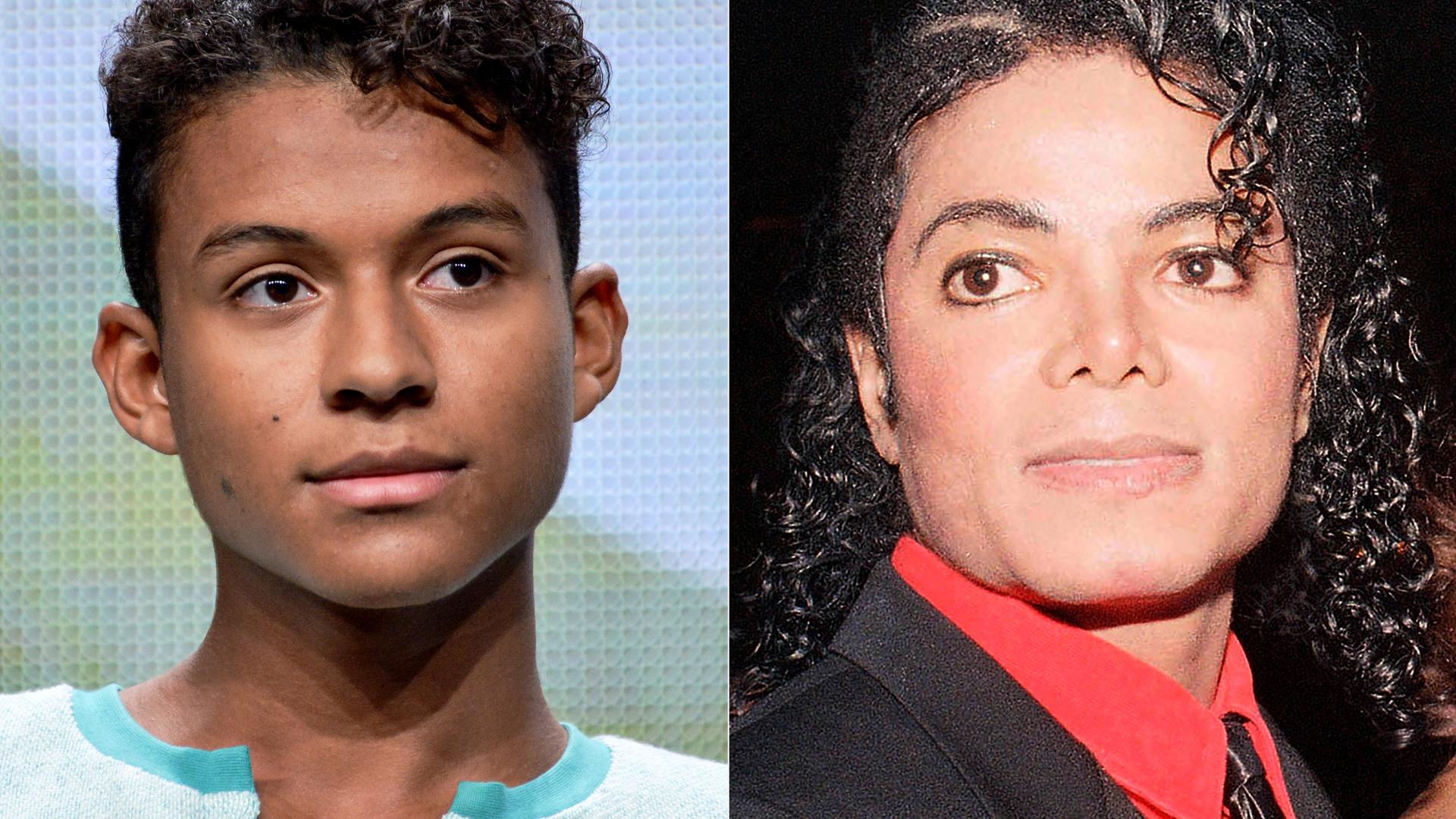 USA, Beverly Hills: KOMBO - Jaafar Jackson (l), Neffe des 2009 gestorbenen "King of Pop" Michael Jackson, erscheint während des "Living with The Jacksons"-Panels in Beverly Hills