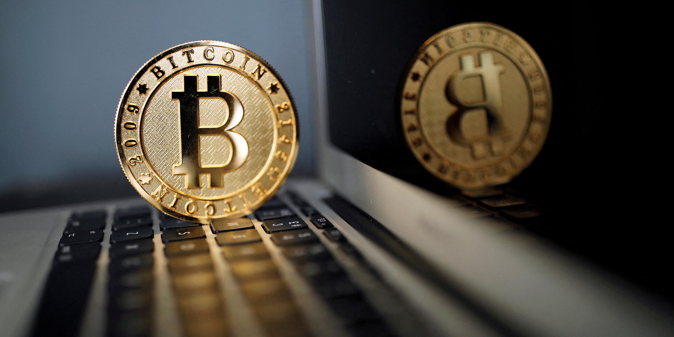 Ein Bitcoin ist auf einem Bild zu sehen