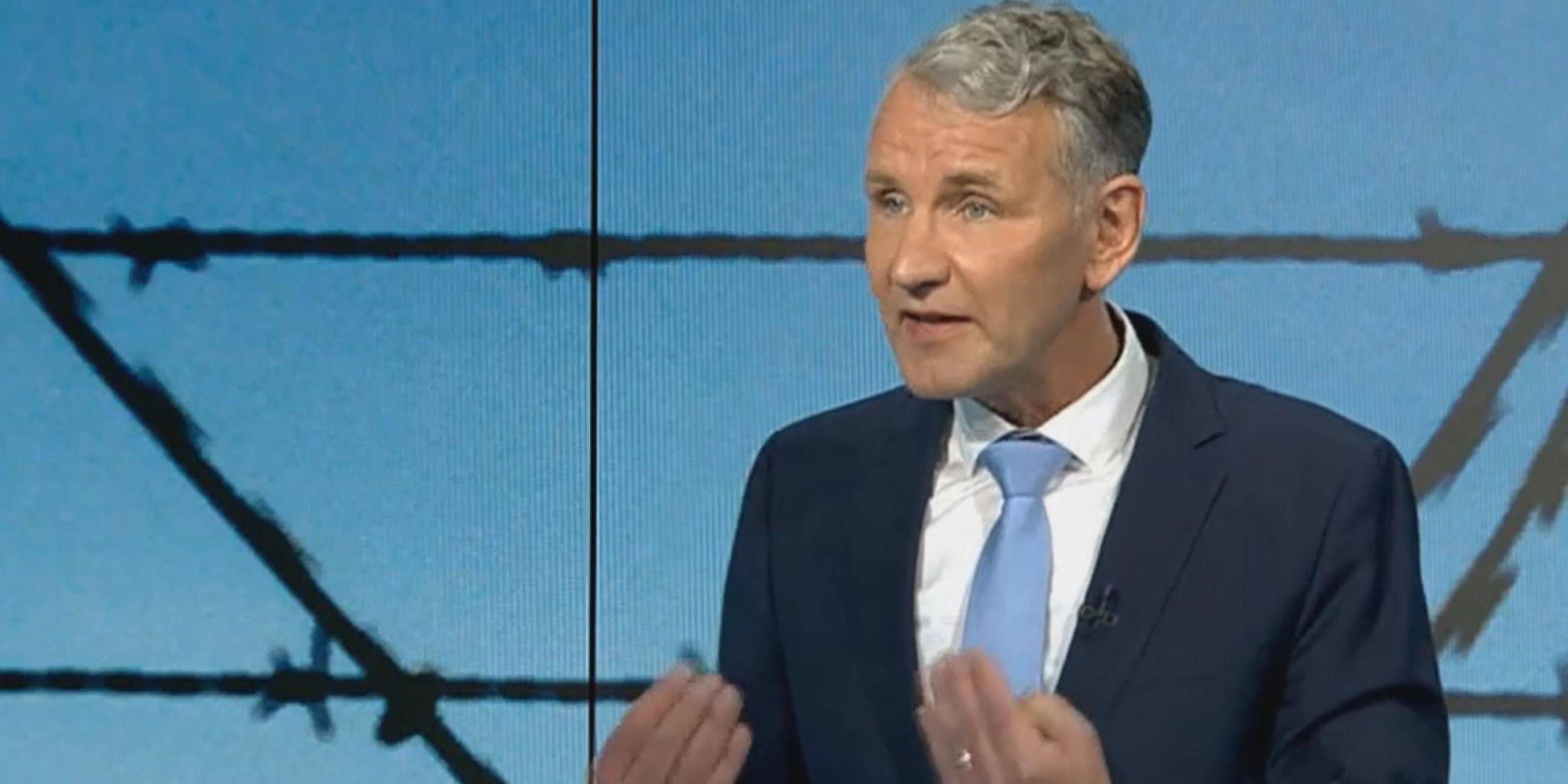  Björn Höcke spricht bei TV-Duell am 11.04.2024