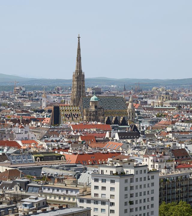 Blick auf die Innenstadt von Wien (undatierte Aufnahme)