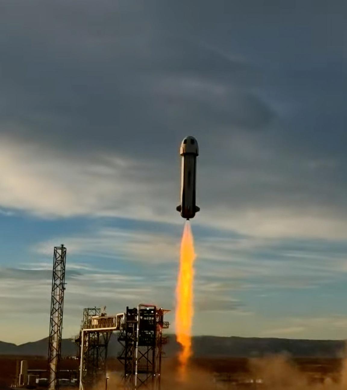 Dieses von Blue Origin zur Verfügung gestellte Bild zeigt den Start einer Blue Origin-Rakete in Texas am 20.12.2025.