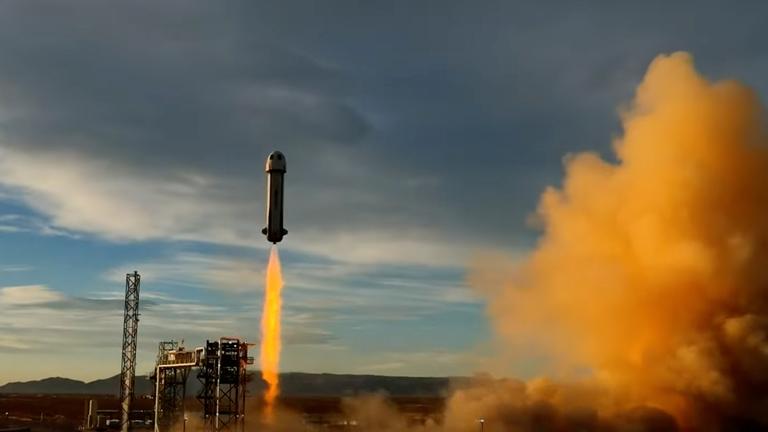 Dieses von Blue Origin zur Verfügung gestellte Bild zeigt den Start einer Blue Origin-Rakete in Texas am 20.12.2025.