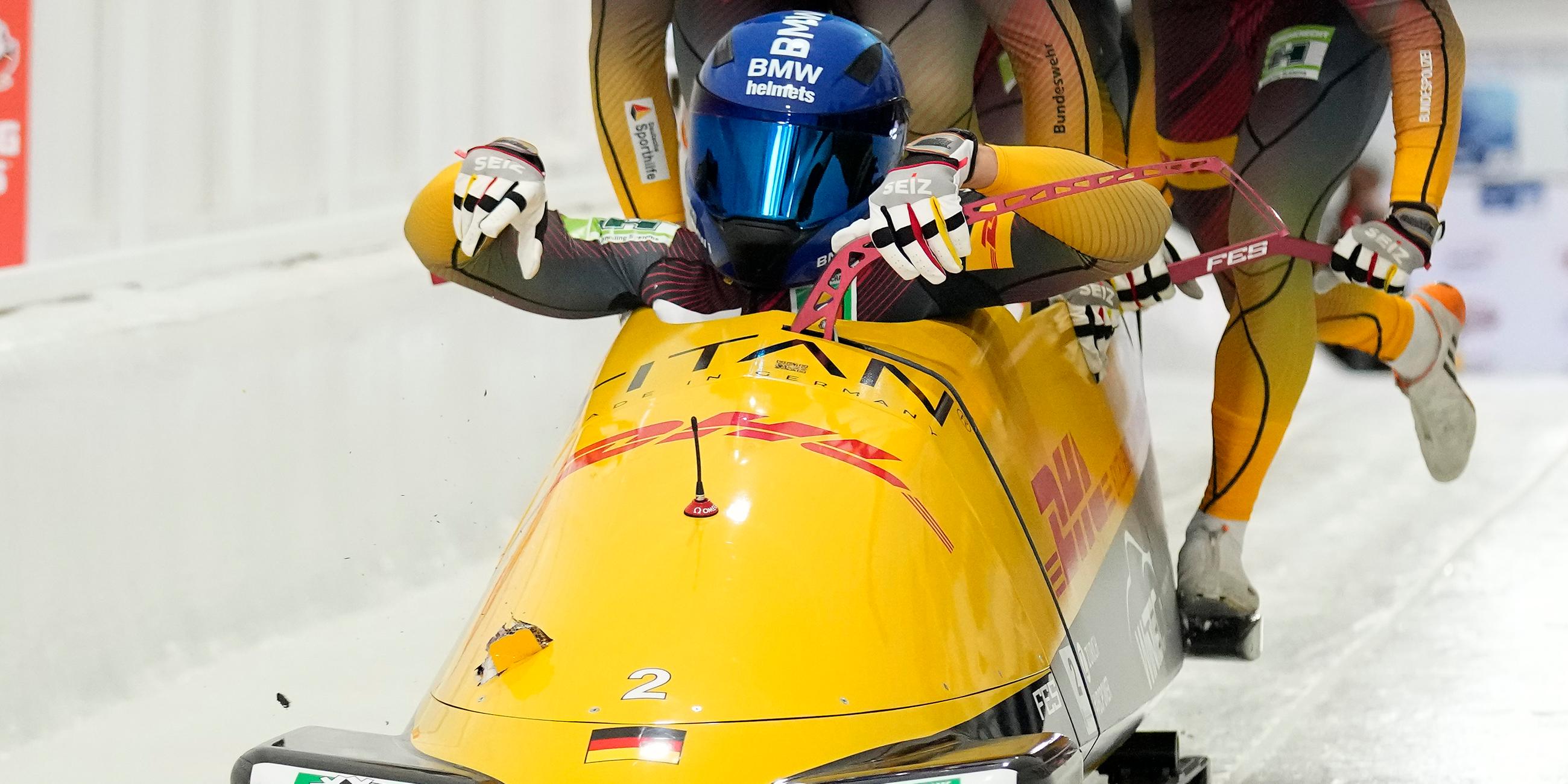 Johannes Lochner trat sich mit dem Fuß ein Loch in seinen Bob