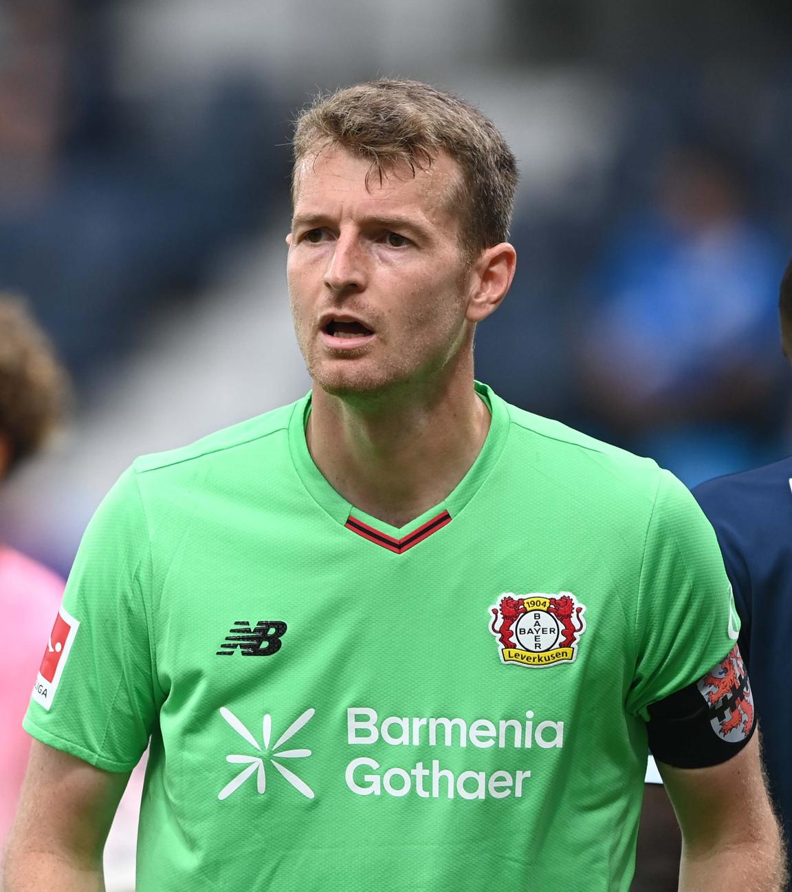 Leverkusens Torwart Lukas Hradecky beim Spiel gegen Bochum am 27.07.2025.
