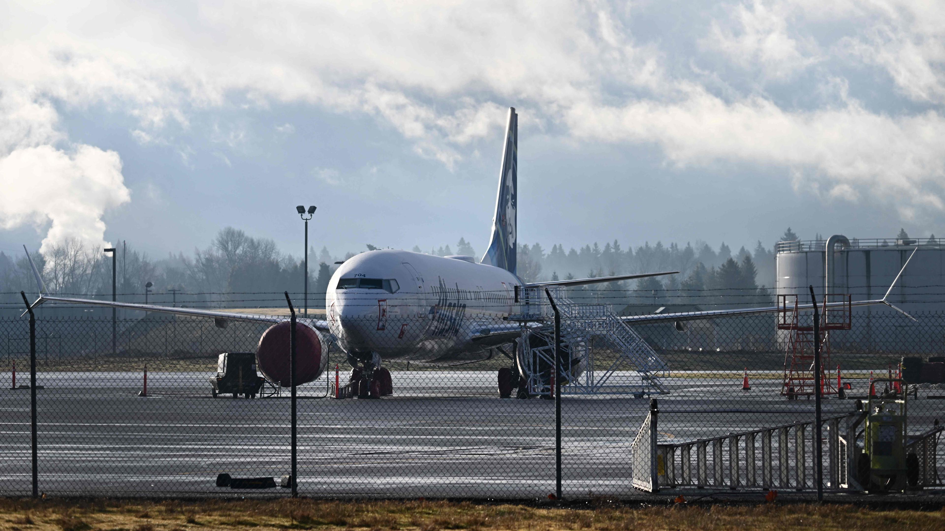 Eine Boeing 737 MAX 9 auf dem Rollfeld in Portland, Oregon