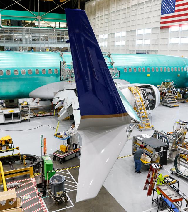 Boeing 737 in der Produktionshalle.