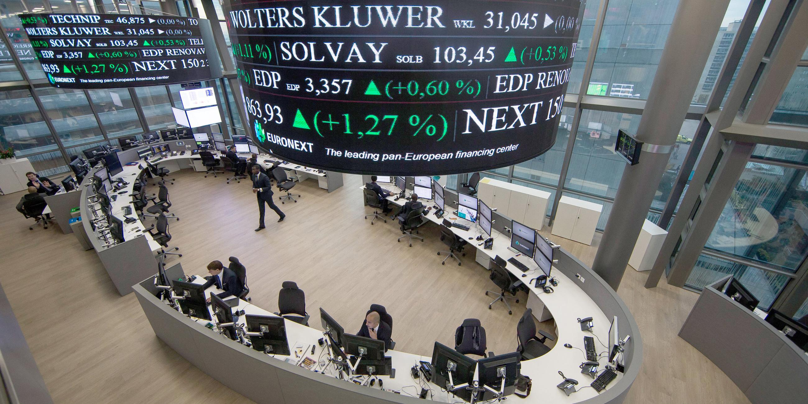 Mitarbeiter der Börse Euronext in Paris, Archivbild
