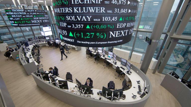 Mitarbeiter der Börse Euronext in Paris, Archivbild