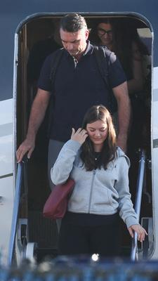 Flavio Bolsonaro steigt aus seinem Privatflieger in Florida.