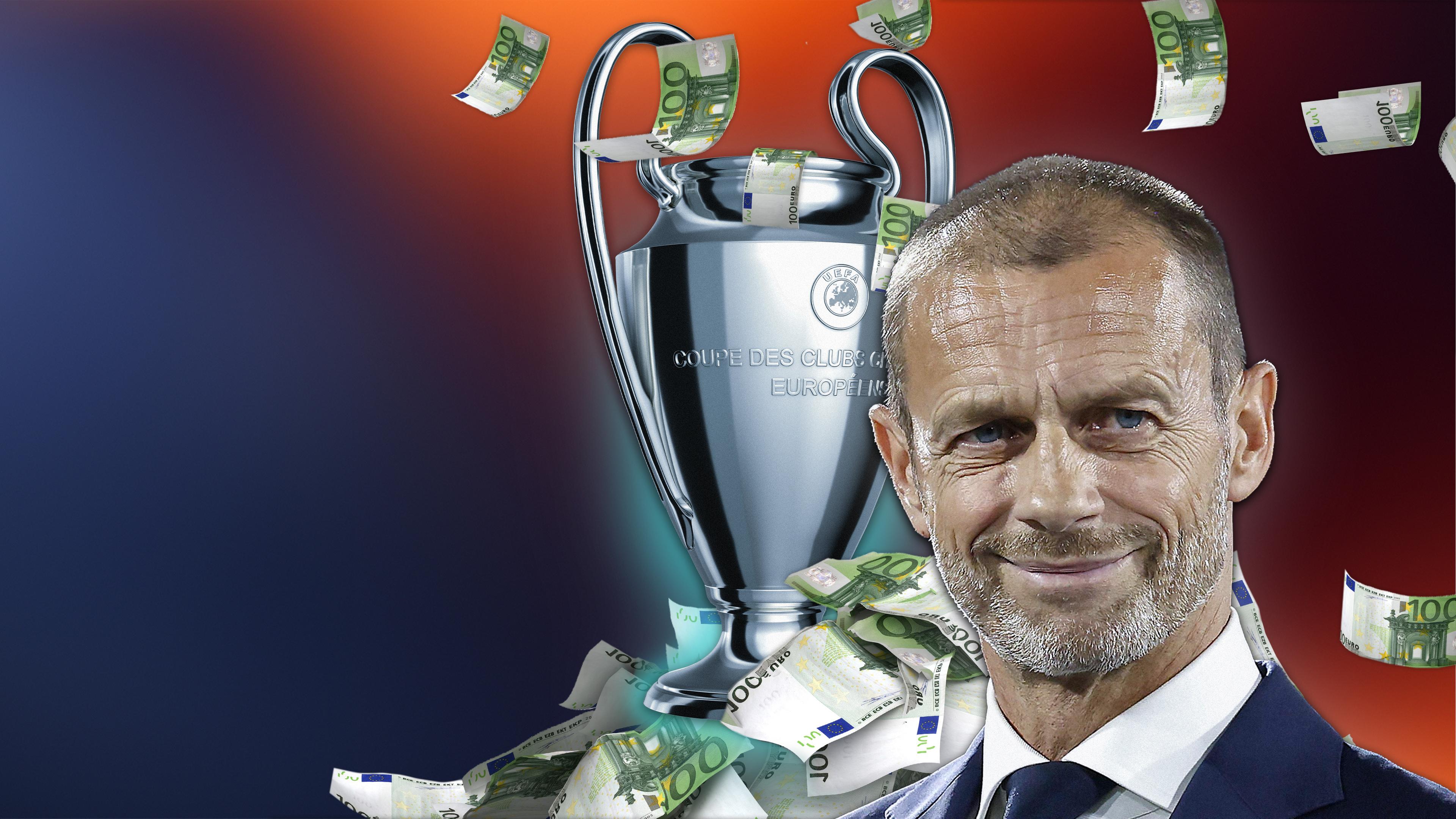 Aleksander Ceferin mit dem Champions-League-Pokal
