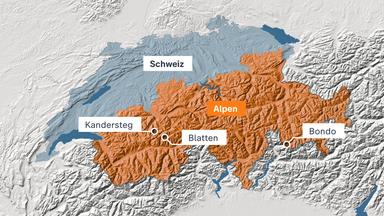 Grafik Kandersteg, Bondo und Blatten