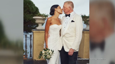 Zu sehen ist ein Hochzeitsbild von Boris Becker und seiner Frau Lilian de Carvalho Monteiro