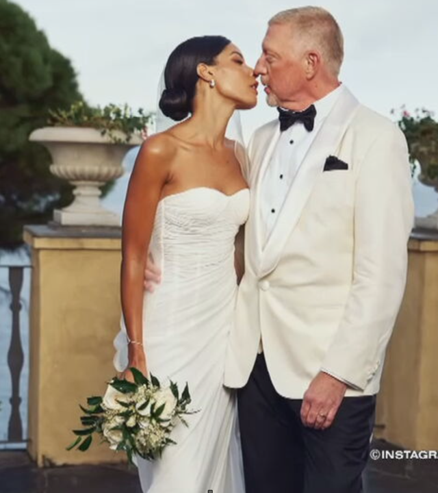 Zu sehen ist ein Hochzeitsbild von Boris Becker und seiner Frau Lilian de Carvalho Monteiro